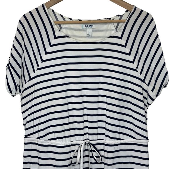👗 OLD NAVY | Blue and White Striped Drawstring Dress | Size L - Picture 3 of 7